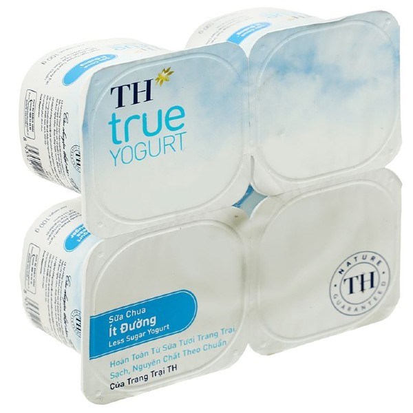 Sữa Chua Ít Đường TH True Yogurt Lốc 4 Hộp 100g DOHAMART Bách hóa